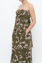 Load image into Gallery viewer, Modern x Green Tropical Floral Strapless Back-tie Dress (M)