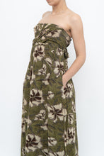 Load image into Gallery viewer, Modern x Green Tropical Floral Strapless Back-tie Dress (M)