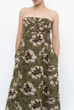 Load image into Gallery viewer, Modern x Green Tropical Floral Strapless Back-tie Dress (M)