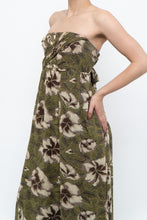 Load image into Gallery viewer, Modern x Green Tropical Floral Strapless Back-tie Dress (M)