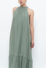 Load image into Gallery viewer, Vintage x Made in Italy x Silk-blend Green Flowy Halter Dress (S, M)