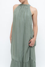 Load image into Gallery viewer, Vintage x Made in Italy x Silk-blend Green Flowy Halter Dress (S, M)