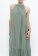Load image into Gallery viewer, Vintage x Made in Italy x Silk-blend Green Flowy Halter Dress (S, M)