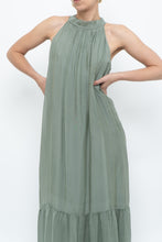 Load image into Gallery viewer, Vintage x Made in Italy x Silk-blend Green Flowy Halter Dress (S, M)
