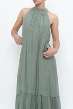 Load image into Gallery viewer, Vintage x Made in Italy x Silk-blend Green Flowy Halter Dress (S, M)