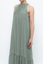 Load image into Gallery viewer, Vintage x Made in Italy x Silk-blend Green Flowy Halter Dress (S, M)