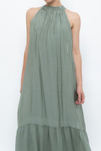 Load image into Gallery viewer, Vintage x Made in Italy x Silk-blend Green Flowy Halter Dress (S, M)