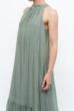 Load image into Gallery viewer, Vintage x Made in Italy x Silk-blend Green Flowy Halter Dress (S, M)