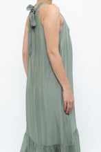 Load image into Gallery viewer, Vintage x Made in Italy x Silk-blend Green Flowy Halter Dress (S, M)