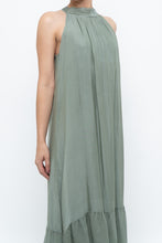 Load image into Gallery viewer, Vintage x Made in Italy x Silk-blend Green Flowy Halter Dress (S, M)