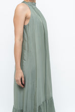 Load image into Gallery viewer, Vintage x Made in Italy x Silk-blend Green Flowy Halter Dress (S, M)