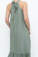 Load image into Gallery viewer, Vintage x Made in Italy x Silk-blend Green Flowy Halter Dress (S, M)