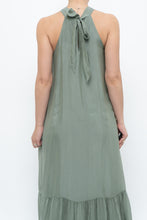 Load image into Gallery viewer, Vintage x Made in Italy x Silk-blend Green Flowy Halter Dress (S, M)