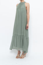 Load image into Gallery viewer, Vintage x Made in Italy x Silk-blend Green Flowy Halter Dress (S, M)