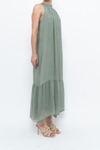 Load image into Gallery viewer, Vintage x Made in Italy x Silk-blend Green Flowy Halter Dress (S, M)