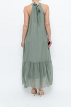 Load image into Gallery viewer, Vintage x Made in Italy x Silk-blend Green Flowy Halter Dress (S, M)