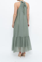 Load image into Gallery viewer, Vintage x Made in Italy x Silk-blend Green Flowy Halter Dress (S, M)