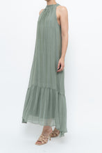 Load image into Gallery viewer, Vintage x Made in Italy x Silk-blend Green Flowy Halter Dress (S, M)
