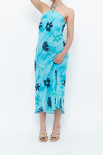 Load image into Gallery viewer, Vintage x Made in Korea x Bright Blue Floral Maxi Dress (S, M)
