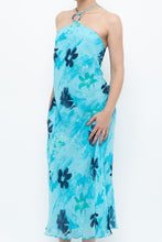 Load image into Gallery viewer, Vintage x Made in Korea x Bright Blue Floral Maxi Dress (S, M)