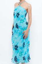 Load image into Gallery viewer, Vintage x Made in Korea x Bright Blue Floral Maxi Dress (S, M)