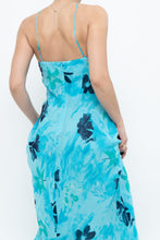 Load image into Gallery viewer, Vintage x Made in Korea x Bright Blue Floral Maxi Dress (S, M)