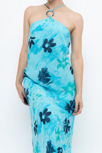Load image into Gallery viewer, Vintage x Made in Korea x Bright Blue Floral Maxi Dress (S, M)