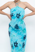 Load image into Gallery viewer, Vintage x Made in Korea x Bright Blue Floral Maxi Dress (S, M)