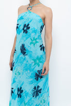 Load image into Gallery viewer, Vintage x Made in Korea x Bright Blue Floral Maxi Dress (S, M)