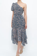 Load image into Gallery viewer, ASTR THE LABEL x Blue Floral One-Shoulder Midi Dress (S)