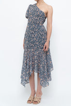 Load image into Gallery viewer, ASTR THE LABEL x Blue Floral One-Shoulder Midi Dress (S)