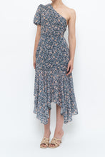 Load image into Gallery viewer, ASTR THE LABEL x Blue Floral One-Shoulder Midi Dress (S)