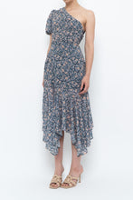 Load image into Gallery viewer, ASTR THE LABEL x Blue Floral One-Shoulder Midi Dress (S)