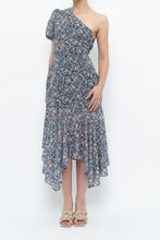 Load image into Gallery viewer, ASTR THE LABEL x Blue Floral One-Shoulder Midi Dress (S)
