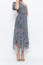 Load image into Gallery viewer, ASTR THE LABEL x Blue Floral One-Shoulder Midi Dress (S)