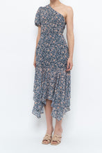Load image into Gallery viewer, ASTR THE LABEL x Blue Floral One-Shoulder Midi Dress (S)