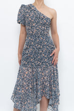 Load image into Gallery viewer, ASTR THE LABEL x Blue Floral One-Shoulder Midi Dress (S)