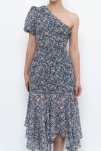 Load image into Gallery viewer, ASTR THE LABEL x Blue Floral One-Shoulder Midi Dress (S)