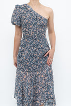 Load image into Gallery viewer, ASTR THE LABEL x Blue Floral One-Shoulder Midi Dress (S)