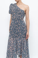 Load image into Gallery viewer, ASTR THE LABEL x Blue Floral One-Shoulder Midi Dress (S)