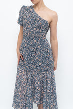Load image into Gallery viewer, ASTR THE LABEL x Blue Floral One-Shoulder Midi Dress (S)