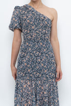 Load image into Gallery viewer, ASTR THE LABEL x Blue Floral One-Shoulder Midi Dress (S)