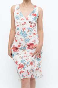 Vintage x White Floral Midi Dress (M)