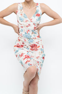 Vintage x White Floral Midi Dress (M)