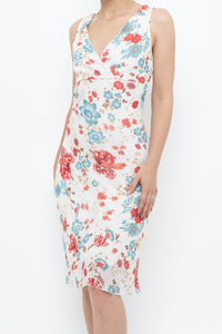 Vintage x White Floral Midi Dress (M)