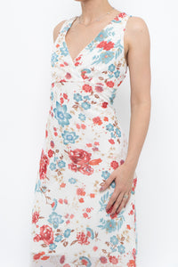 Vintage x White Floral Midi Dress (M)