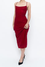 Load image into Gallery viewer, Vintage x Made in Canada x Pink, Red Irridescent Midi Dress (M)
