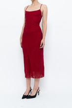 Load image into Gallery viewer, Vintage x Made in Canada x Pink, Red Irridescent Midi Dress (M)