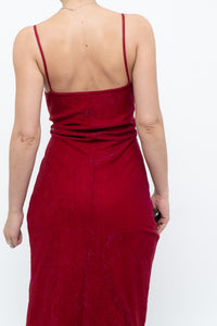 Vintage x Made in Canada x Pink, Red Irridescent Midi Dress (M)
