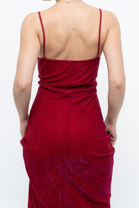 Vintage x Made in Canada x Pink, Red Irridescent Midi Dress (M)